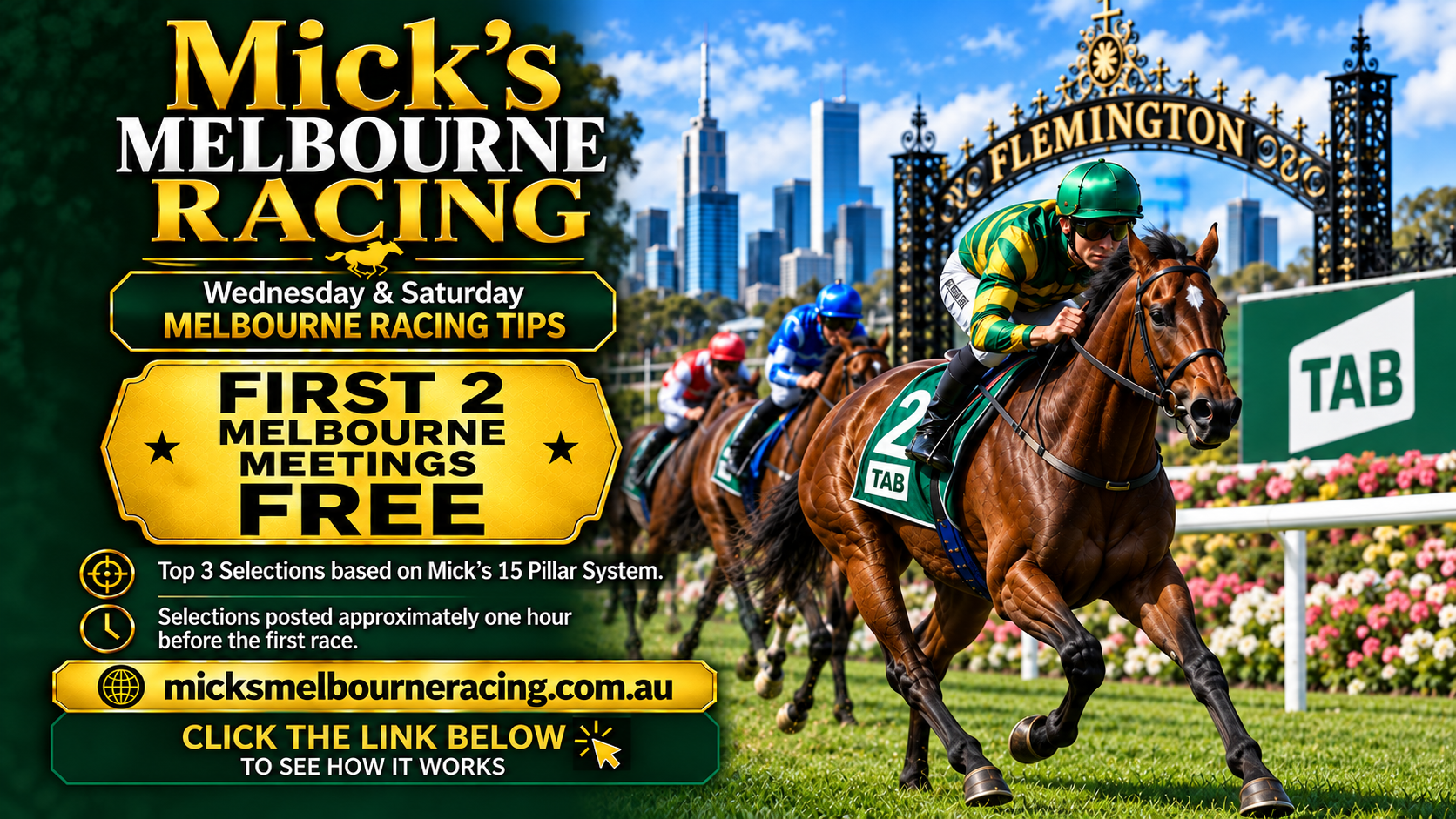 Mick’s Melbourne Racing website snapshot
